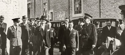 A photograph from the visit of the Chiefs of Staff of all Balkan Armed Forces to the Wool Mill Plant in Rizoupoli, Attica