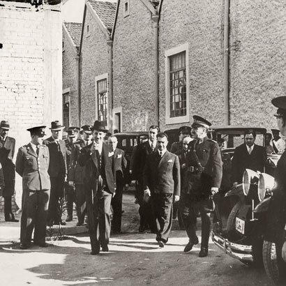 A photograph from the visit of the Chiefs of Staff of all Balkan Armed Forces to the Wool Mill Plant in Rizoupoli, Attica