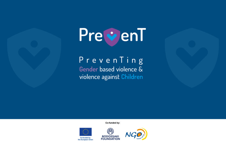 Εικαστικό με το λογότυπο του προγράμματος PREVENT (Preventing gender-based violence and violence against children)